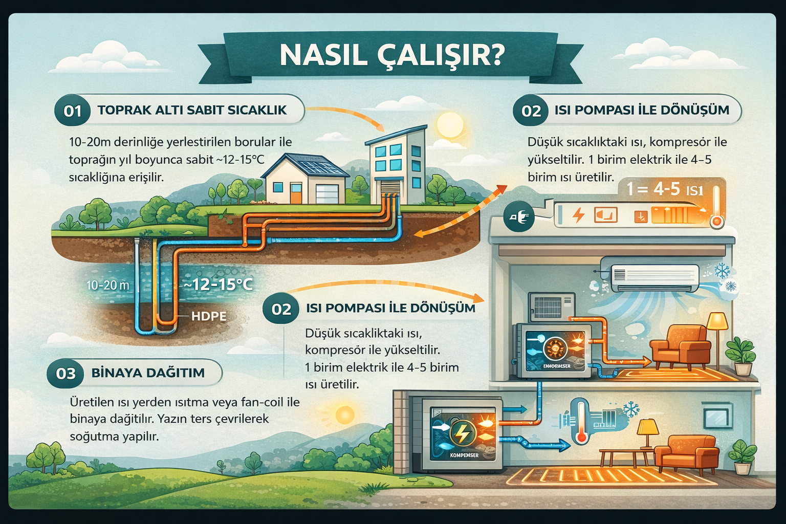 Sığ Jeotermal Enerji - Nasıl Çalışır